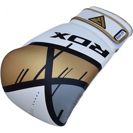 Боксерские перчатки RDX F7 Ego Golden 12 ун. (793_10122), Вес: 12 унций, Цвет: Белый/Золотой, изображение 5