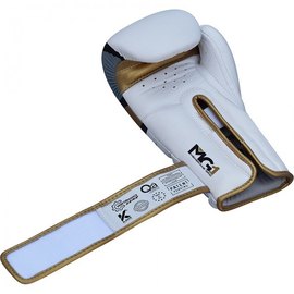Боксерские перчатки RDX F7 Ego Golden 16 ун. (865_10122), Вес: 16 унций, Цвет: Белый/Золотой, изображение 2