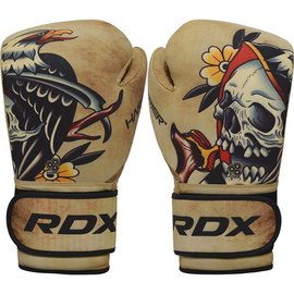 Боксерские перчатки RDX T14 HARRIER Brown Tattoo 14 ун. (2677_40285), Вес: 14 унций, изображение 3
