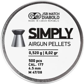 Свинцовые пули JSB Diabolo Simply, 4,5 мм ,0.52 гр, 500 шт/уп (001245-500)