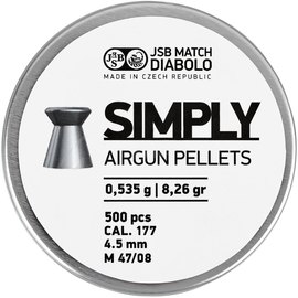 Свинцовые пули JSB Diabolo Simply, 4,5 мм ,0.535 гр, 500 шт/уп (001246-500)