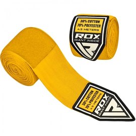 Бинты боксерские RDX Fibra Yellow 4.5 м (546_10406), Цвет: Жёлтый, изображение 2