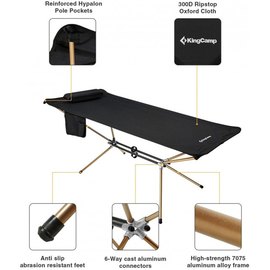 Гамак-раскладушка KingCamp Ultralight folding cot black KC1910, изображение 3