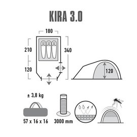 Намет High Peak Kira 3.0 (Nimbus Grey) 928128, Колір: Nimbus Grey, зображення 6
