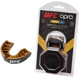 Капа для бокса OPRO Junior Gold UFC Hologram Black Metal/Gold (art.002266001)