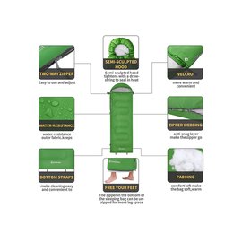 Спальный мешок KingCamp Oasis 250XL L Green KS3222, Цвет : Зелёный, изображение 4