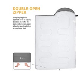 Спальный мешок KingCamp Oasis 250XL L Mid grey KS3222, Цвет : Серый, изображение 4