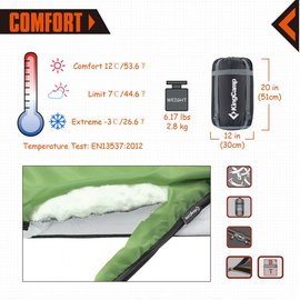 Спальный мешок KingCamp OXYGEN 250D L green KS3143, Цвет : Зелёный, изображение 4