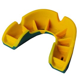 Капа для бокса OPRO Junior Silver Green/Gold (art.002190003), Цвет: Зелёный/Жёлтый, изображение 2