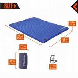 Надувной коврик KingCamp Pump Airbed Double Blue KM3589, изображение 2