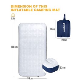 Надувной коврик KingCamp Pumpair Bed Twin Blue/Beige KM3606, изображение 2