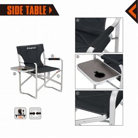 Раскладное кресло KingCamp Deluxe Director chair black stripe KC3821, изображение 6