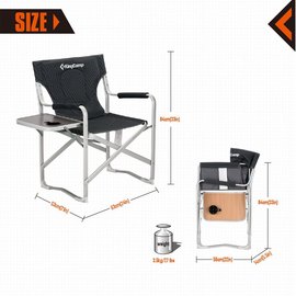 Раскладное кресло KingCamp Deluxe Director chair black stripe KC3821, изображение 5