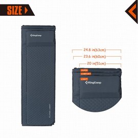 Самонадувающийся коврик KingCamp Classic Comfort Darkslate grey KM3596, изображение 4