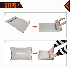 Самонадувающийся коврик KingCamp COMFORT DOUBLE II beige KM3594, изображение 2