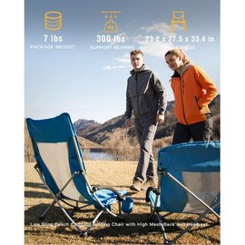 Складное кресло KingCamp High backed beach chair Cyan KC1901, изображение 4
