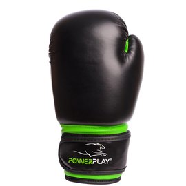 Боксерские перчатки PowerPlay 3004 JR Черно-зеленые 6 ун (PP_3004JR_6oz_Black/Green), Вес: 6 унций, изображение 5