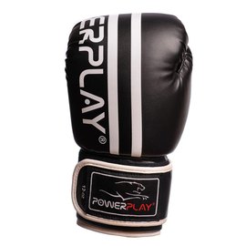 Боксерські рукавички PowerPlay 3010 Чорно-білі 12 ун (PP_3010_12oz_Black / White), Вага: 12 унцій, зображення 3