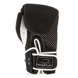 Боксерские перчатки PowerPlay 3011 Черно-белые карбон 12 ун (PP_3011_12oz_Bl/White), Вес: 12 унций, изображение 4