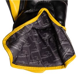 Боксерські рукавички PowerPlay 3018 Чорно-жовті 8 ун (PP_3018_8oz_Black / Yellow), Вага: 8 унцій, Колір: Чорний/Жовтий, зображення 5