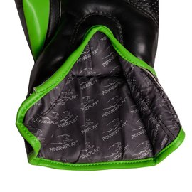 Боксерские перчатки PowerPlay 3018 Черно-зеленые 16 ун (PP_3018_16oz_Black/Green), Вес: 16 унций, Цвет: Чёрный/Зелёный, изображение 6