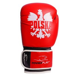 Боксерські рукавички PowerPlay 3021-1 Poland Червоно-чорні 10 ун (PP_3021_1P_10oz_Red_Black), Вага: 10 унцій, зображення 2