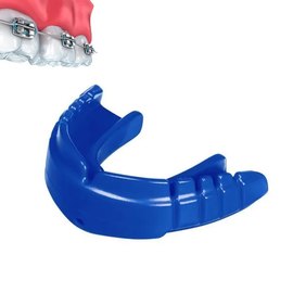 Капа для бокса OPRO Snap-Fit FOR BRACES Electric Blue+Strap (art.002318003), Цвет: Синий
