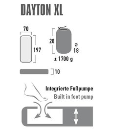 Коврик надувной High Peak Dayton XL 10 cm Dark Grey (41007) 926796, изображение 2