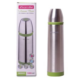 Термос Kamille 1000мл с красной вставкой KM-2059, Цвет: Красный, изображение 4
