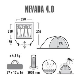 Намет High Peak Nevada 4.0 Nimbus Grey (10204) 928126, зображення 2