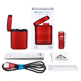 Фонарь Olight Baton 3 Premium Red с зарядной станцией красный (Baton 3 Premium Red), Цвет: Красный, изображение 4