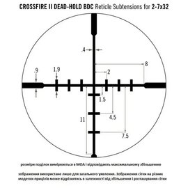 Прицел оптический Vortex Crossfire II 2-7x32 BDC (CF2-31003) 926046, изображение 4