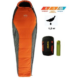 Спальный мешок Tramp Fjord Compact кокон правый оранж/серый 200/80-50 TRS-049C-R, изображение 2