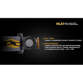Фонарь налобный Fenix HL23 желтый HL23G, изображение 4