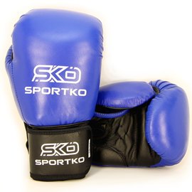 Боксерские перчатки Sportko 10oz ФБУ синие ПК1 10oz, Вес: 10 унций, Цвет: Синий