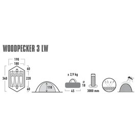 Палатка High Peak Woodpecker 3 LW Pesto/Red (10195) 929192, изображение 2