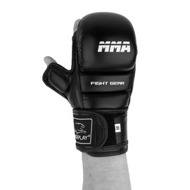 Рукавички для MMA PowerPlay 3026 чорні S (PP_3026_S_Black), Розмір: S, зображення 4