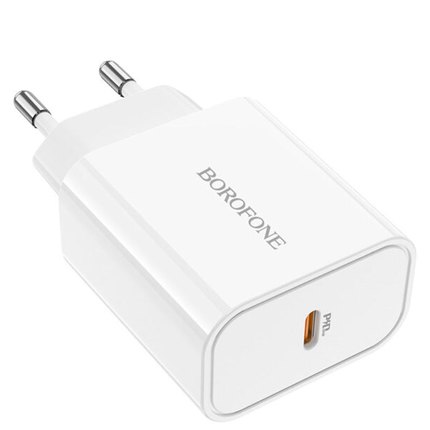 Зарядное устройство Borofone Type-C to Lightning cable Easy Speed single port charger BA57A Type-C, 20W/3A, PD/QC White (000008216), изображение 4