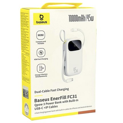 Повербанк Baseus EnerFill FC31 Qpow 3 10000 mAh 45W White (E0028C01), зображення 7