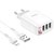 Зарядний пристрій Hoco Lightning cable Easy charge digital display charger set C93A 3USB, 3.4A White (000008523), зображення 2