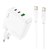 Зарядное устройство Hoco Type-C to Type-C cable Header three-port C115A 1USB/2Type-C, 65W/3A, PD/QC White (000010254)