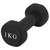 Гантель PowerPlay 4121 виниловая 1 кг черная (PP_4121_1kg), Вес: 1 кг