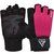 Перчатки для зала RDX W1 Half Pink Plus M (WGA-W1HP-M+), Размер: M, Цвет: Чёрный/Розовый