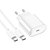 Зарядное устройство HOCO Type-C to Type-C, 1Type-C, 3A/20W, PD/QC White (6942007656672)