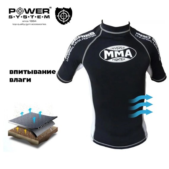 Рашгард для MMA Power System 001 Dragon M Black / White (MMA-001_M_Black-White), зображення 7