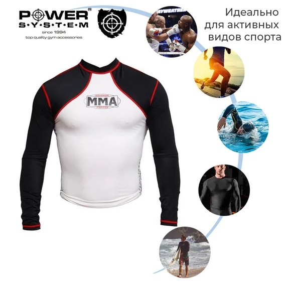 Рашгард для MMA Power System 008 Combat M White/Black (MMA-008_M_White-Black), изображение 6
