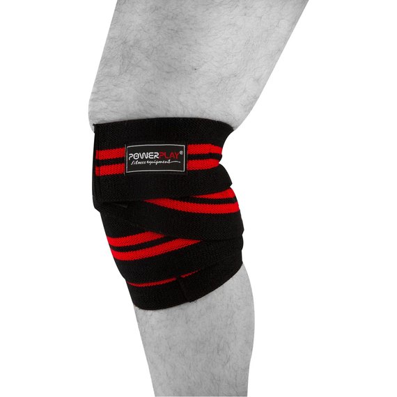 Бинти для колін PowerPlay 2509 чорно-червоні (PP_2509_Black / Red), зображення 2