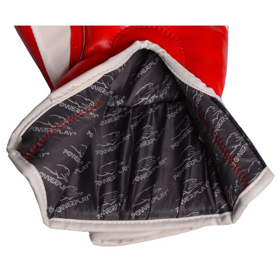 Боксерские перчатки PowerPlay 3018 Красные 10 ун (PP_3018_10oz_Red), Вес: 10 унций, Цвет: Красный, изображение 2