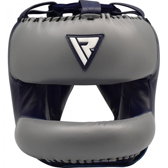 Боксерський шолом з бампером RDX Leather Pro Blue L (2386_40265), зображення 3
