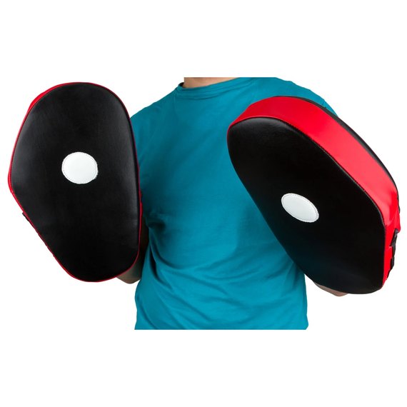 Лапы боксерские PowerPlay 3063 черно-красные кожа [пара] (PP_3063_Black_Red), изображение 6